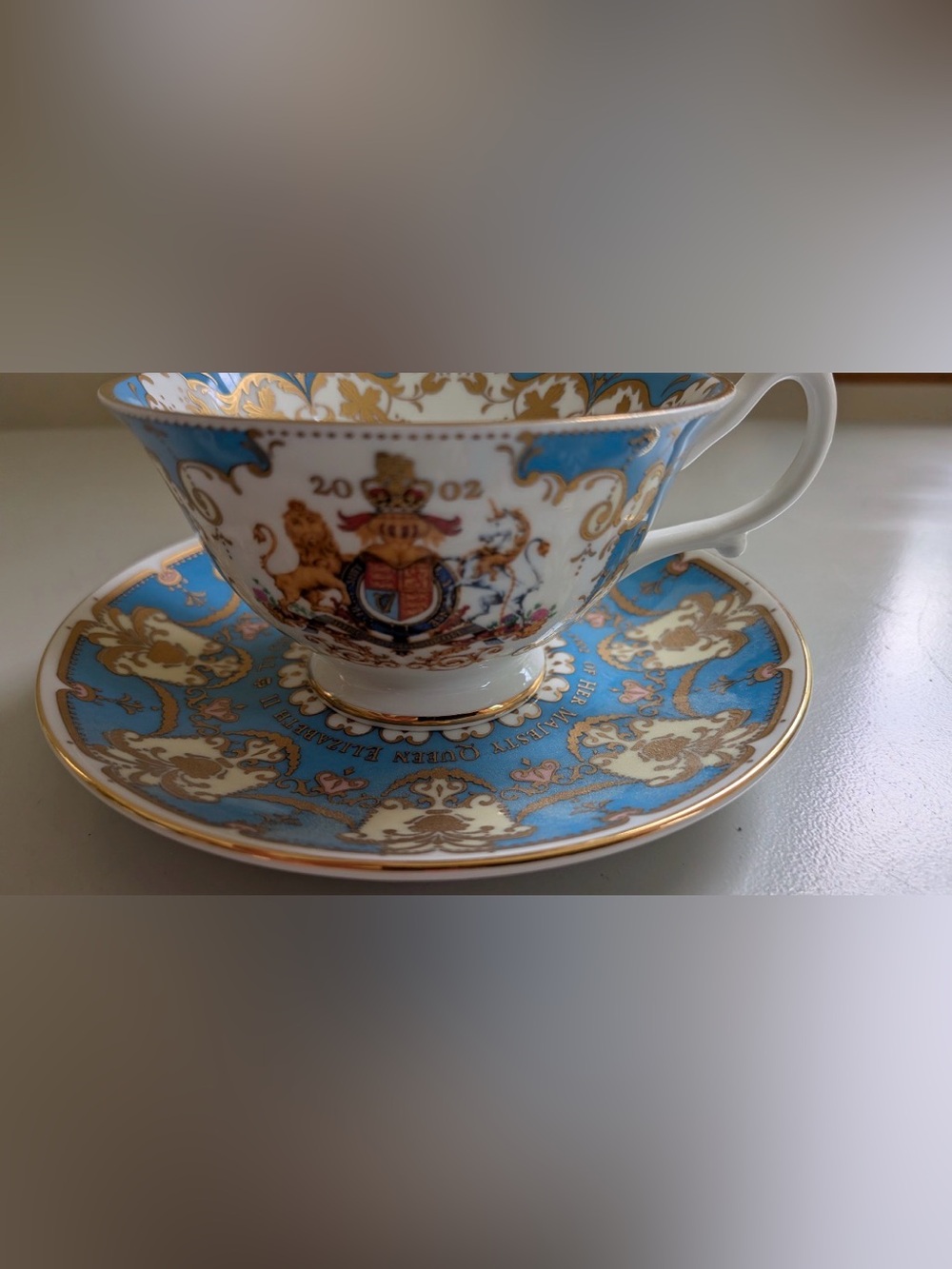 The Royal Collection Vintage China Tea Cup & Saucer Celebrating Queen Elizabeth